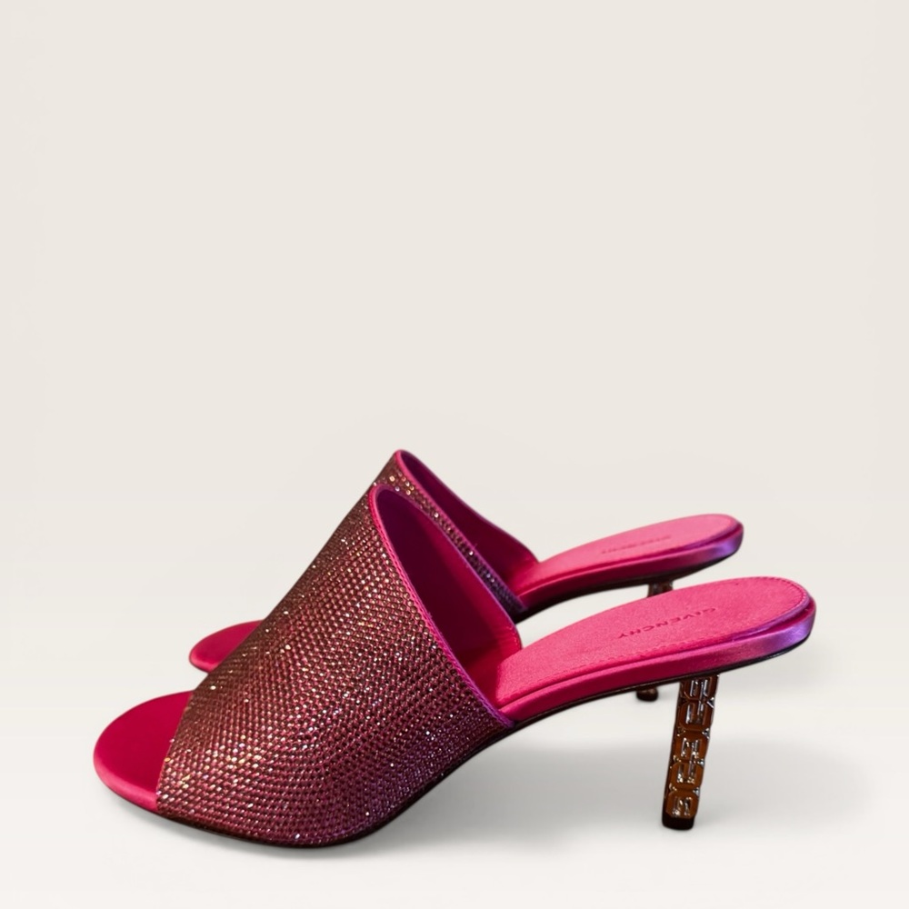 Givenchy Strass 4G Slim Cube-Heel Mule Sandals US 9 - Picture 3 of 8